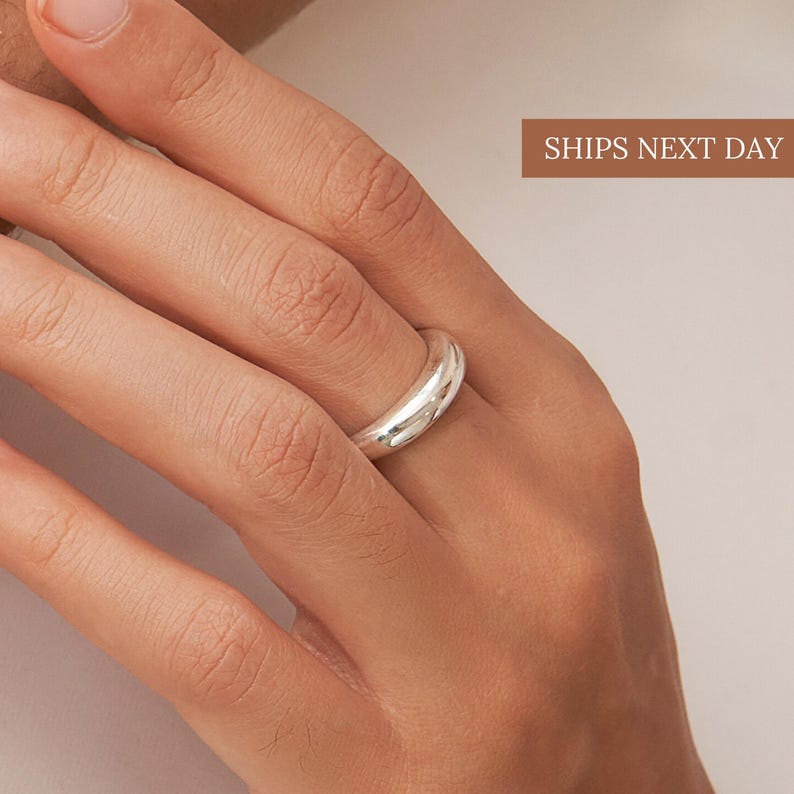 DOME Ring • Minimalist Ring • Modern Geometric Ring • Silver Ring, Gold Ring • Statement Ring • Pinky Ring • RR001 image 2