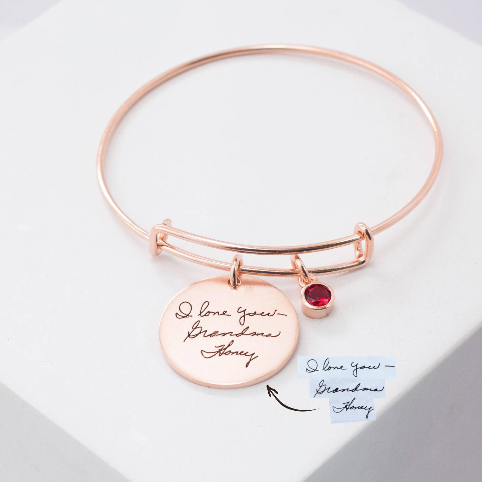 Custom Handwriting Bracelet Engraved Signature Disc Bracelet Etsy