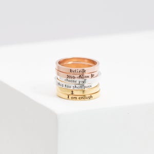 Inspiration Ring • Personalized Ring • Mixed Metal Stacking Ring • Custom Message Ring • Daughter Gifts • RM22F31