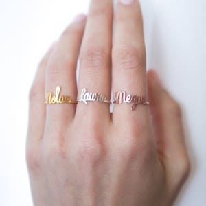 Custom Name Ring Children Name Ring Sterling Silver Ring Personalized Gift Gift for Her Baby Girl Ring Mother's Gift RM02F18 image 5