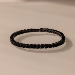 Black Onyx Tennis Bracelet by Caitlyn Minimalist • Gemstone Bracelet, Perfect for a Bracelet Set • Gothic Jewelry • Boyfriend Gift • BR058