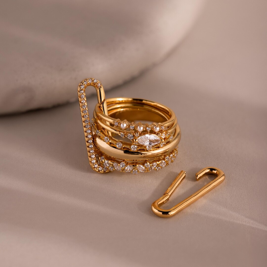 Multipurpose Pave Ring Lock Set by Caitlyn Minimalist • Hinged Diamond ...