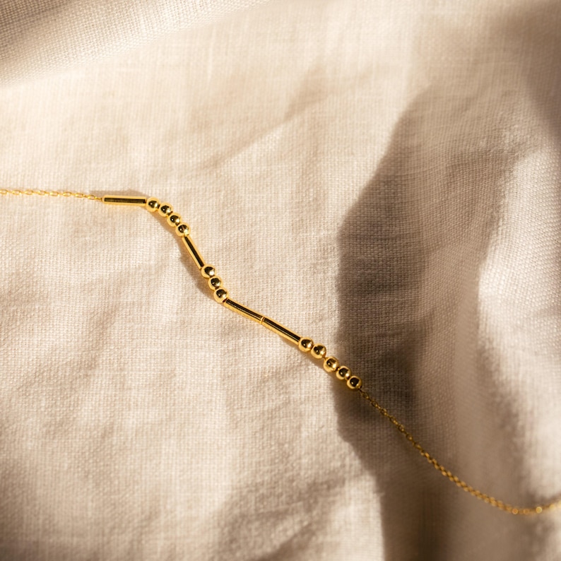 Custom Morse Code Necklace by Caitlyn Minimalist • Personalized Necklace with Name or Hidden Message in Morse Code • Couples Gift • NM109 image 2
