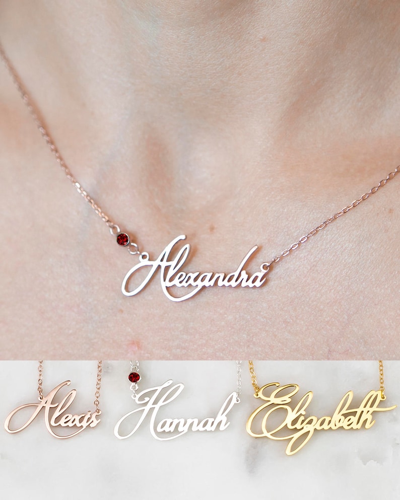 Custom Name Necklace Children Necklace Sterling Silver Etsy