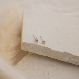 3mm Diamond Studs by Caitlyn Minimalist Dainty Crystal Stud Earrings Minimalist Diamond Earrings Perfect Gift for Mom ER202 image 6