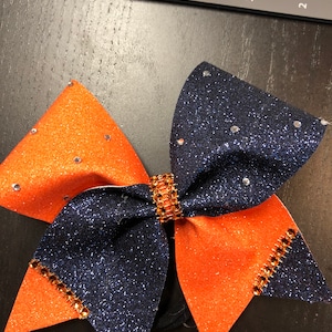 Orange and Navy blue Gymnastic Bow- gymnastic Bows-Bow