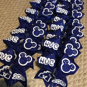 Keychain Disney personalized glitter cheer bow