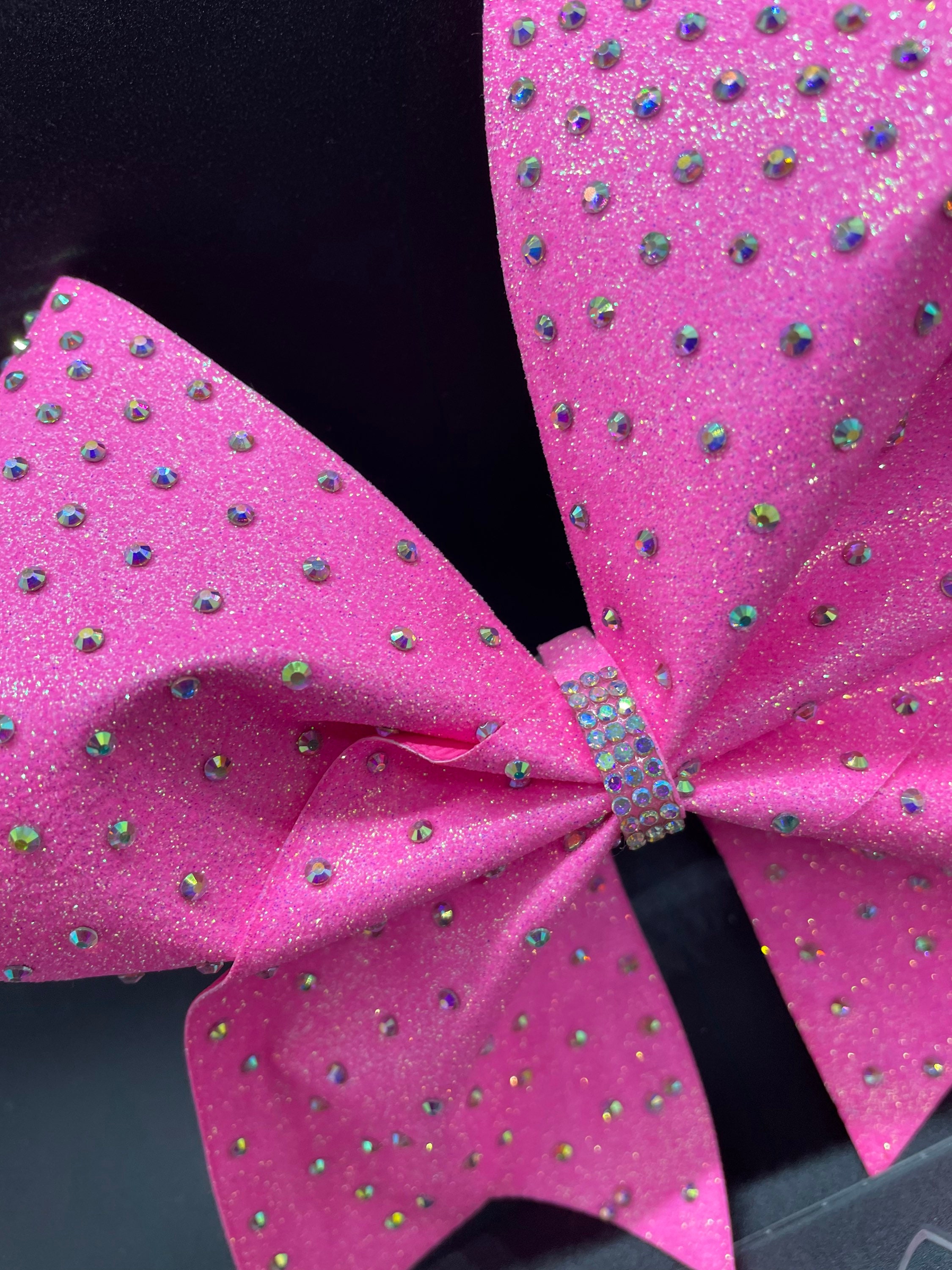 Pink Rhinestone Bow Pink Rhinestones Cheer Bow Pink Glitter Cheer Bow- Competition Cheer ...
