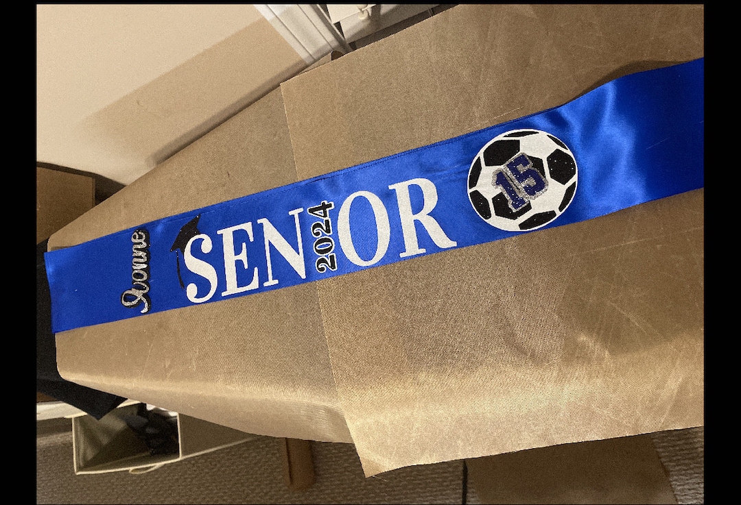 Royal Blue Senior Sash Senior Soccer Sash Glitter Senior Sash