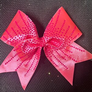 Pink satin  Rhinestones Cheer Bow-Pink Bows-Rhinestones cheer bows