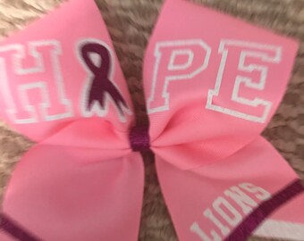 Pink Cheer Bow-Pink Bow- cheerleading Pink Bow- Bow- Breast Cancer Ribbon Cheer Bow- sideline Cheer Bow