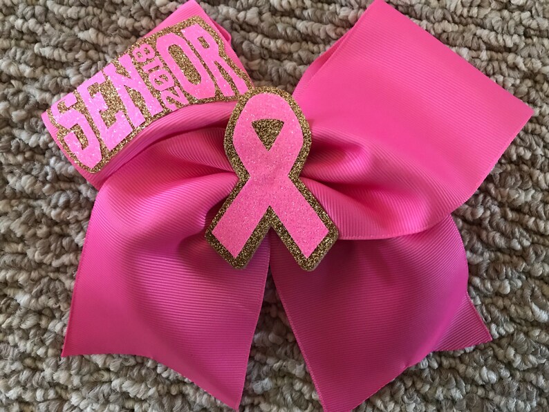 3D Senior Breast Cancer Awareness Cheer Bow Pink Cheer Bow Etsy
