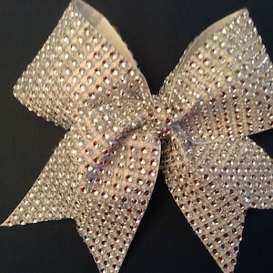 Silver Rhinestones Cheer bow Keychains