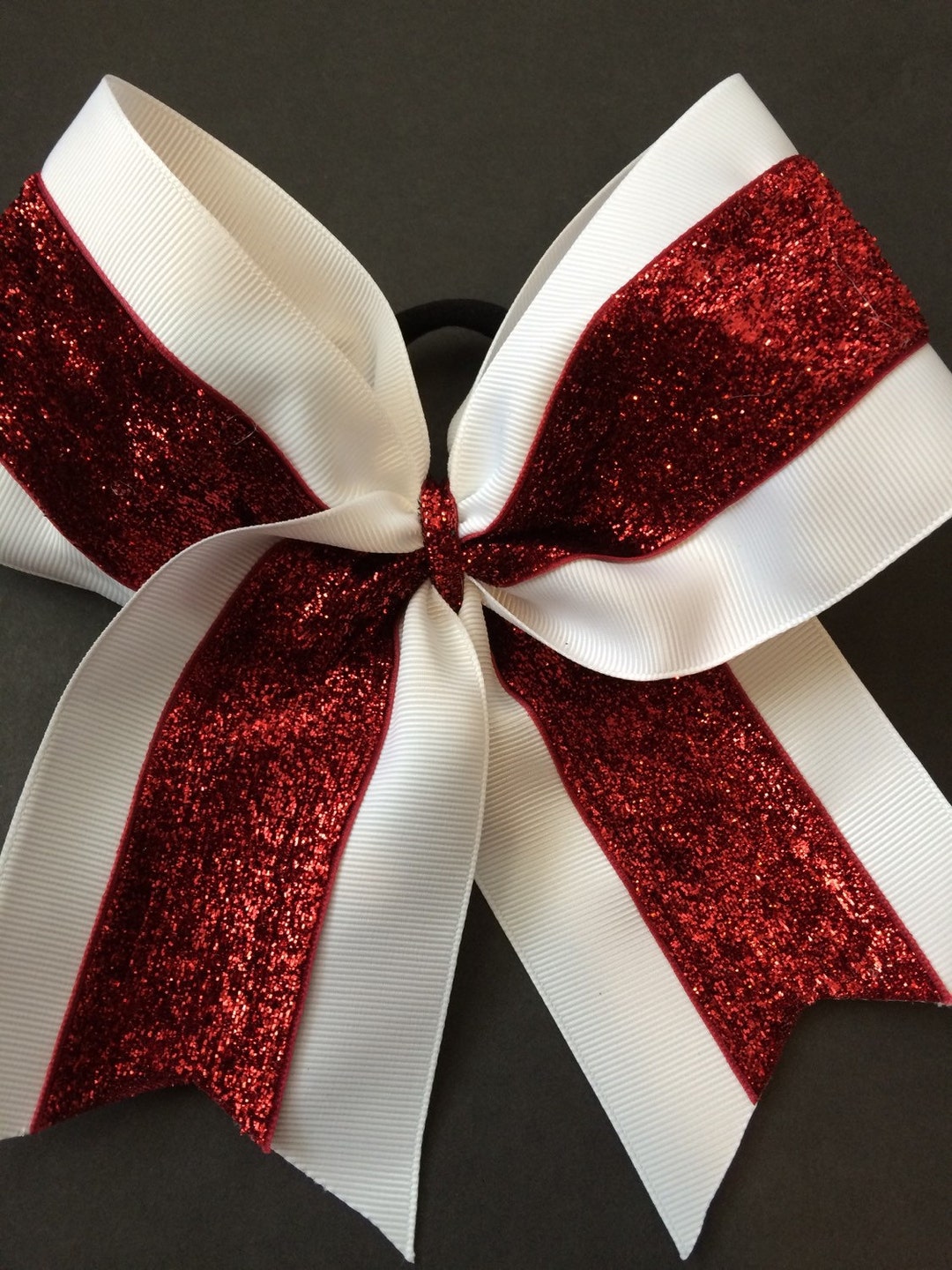 White and Red Glitter Cheer Bow-glitter Cheer Bow Red and - Etsy