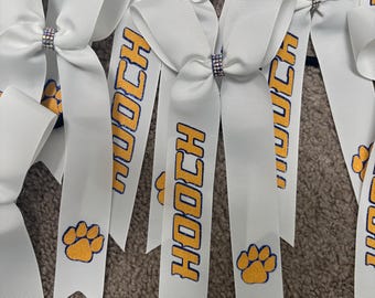 Collegiate Glitter Custom Bow-Collegiate Cheer Bow- Cheer Bow- Personalize Collegiate cheer Bow- White Cheer Bow- Collegiate Style bow