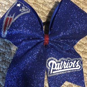 Patriots Cheer Bow-glitter Patriots Cheer Bow