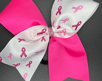 Breast Cancer awareness Cheer Bow- pink Cheer Bow - Pink and gold Breast Cancer Awareness-Cheer Bow- Cheer Bow
