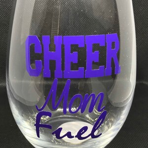 Cheer mom Fuel wine glass-Cheer   Mom Wine glass-Personalized wine glass - Best mom wine glass- Wedding Gifts- mothers day gift-