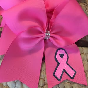Pink and Blue Breast Cancer Cheer Bow-pink Bow- Pink awareness Cheer Bow- Pink Breast Cancer Awareness Bow