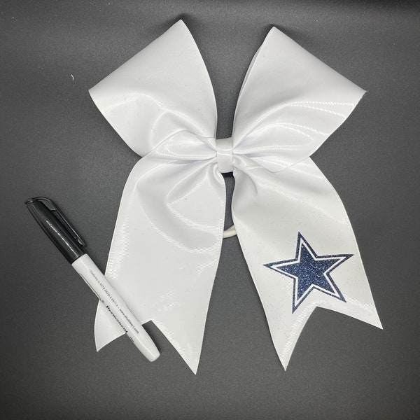 Autograph White Cheer Bow MARKER INCLUDED -white Bow, white cheer bow- Team Autoghraph white cheer bow