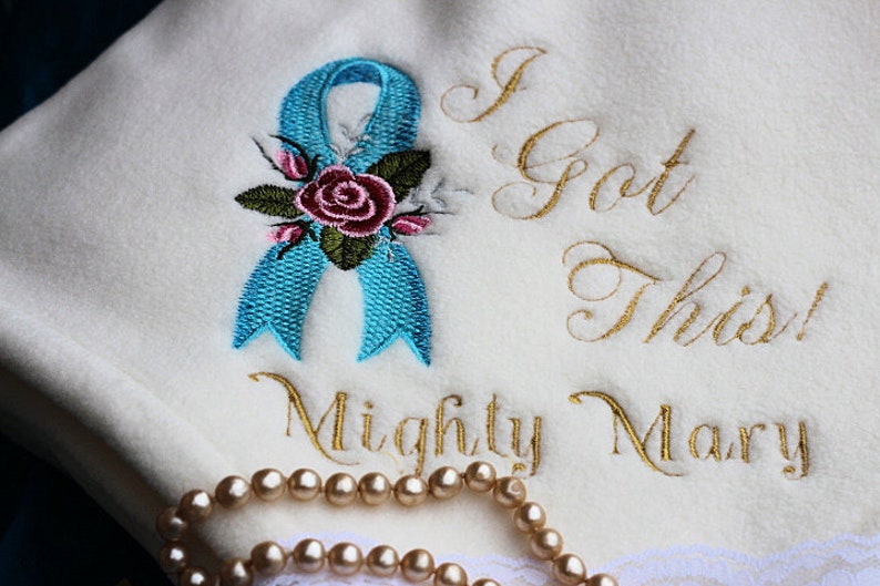 Chemo Comfort Blanket/throw OVARIAN Cancer Ribbon Etsy