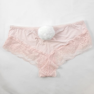 Pastel pink clip on bunny tail panties. image 2