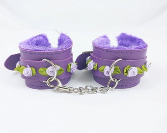 rose bondage ddlg WRIST CUFFS petplay kinky fetish vegan