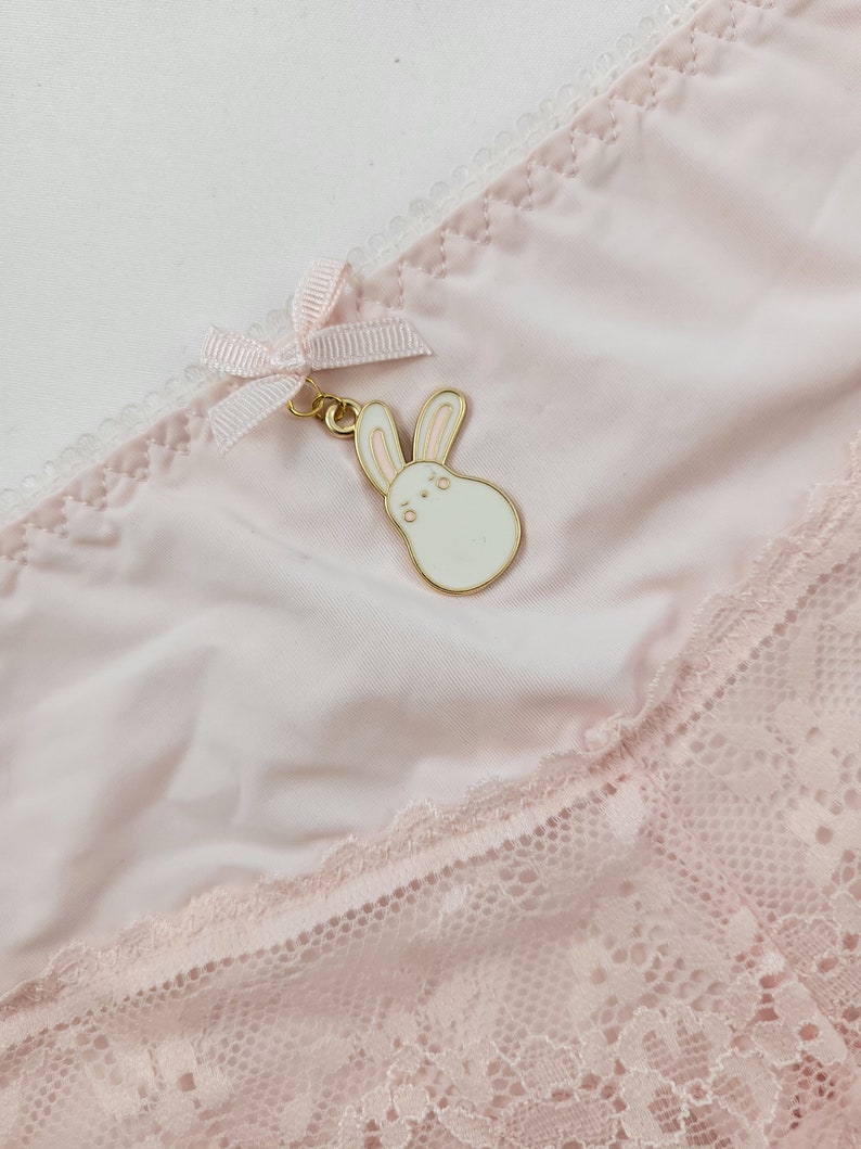 Pastel pink clip on bunny tail panties. image 3