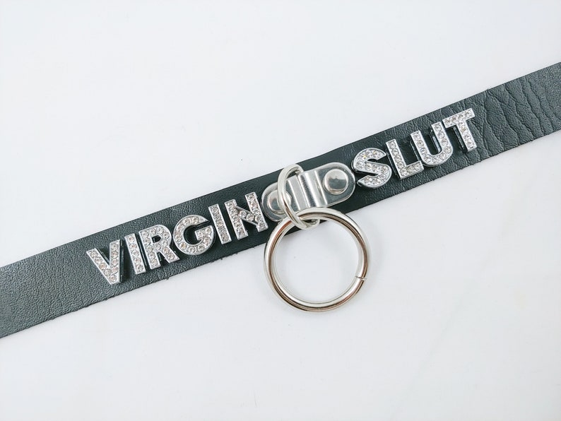 VIRGIN SLUT Abdl Rhinestone Mature Bdsm Collar Fetish Kinky - Etsy