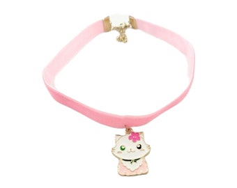 Pink kitten choker.