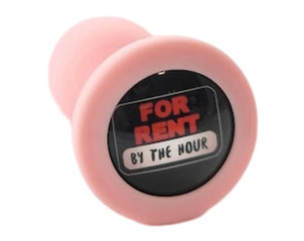 For rent by the hour baby pink silicone butt plug.