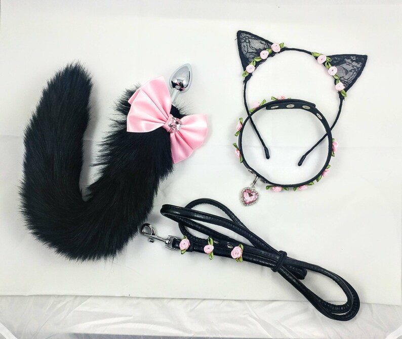 Kitten mature bdsm playset petplay buttplug fetish kinky tail ears collar leash lolita 