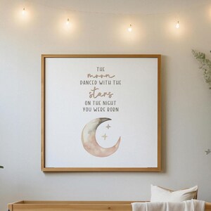 Watercolor Moon and Stars Wall Art Print, Celestial Decor, Nursery Wall Art, Galaxy Art, Space Print, Kid&#39;s Room Decor, Baby Shower Gift