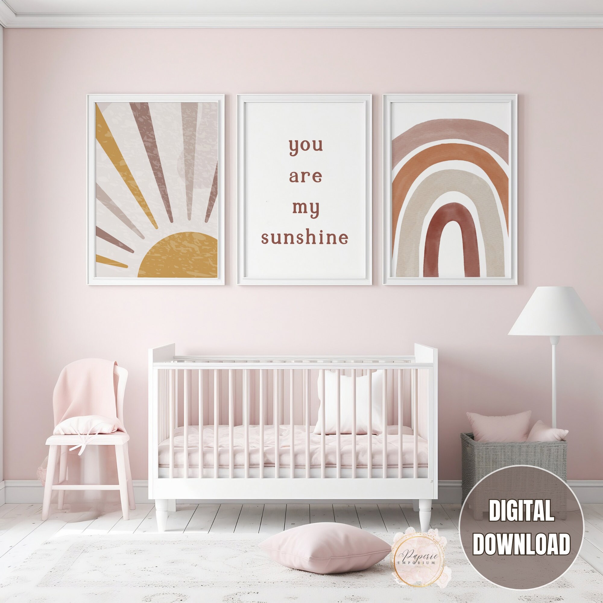 Nursery Boho Printable Wall Art, You Are My Sunshine Digital Prints ...