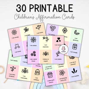 Affirmationskarten für Kinder | 30 positive Affirmationen | Achtsamkeit & Vertrauen Karten | Pastell Montessori Lernmittel