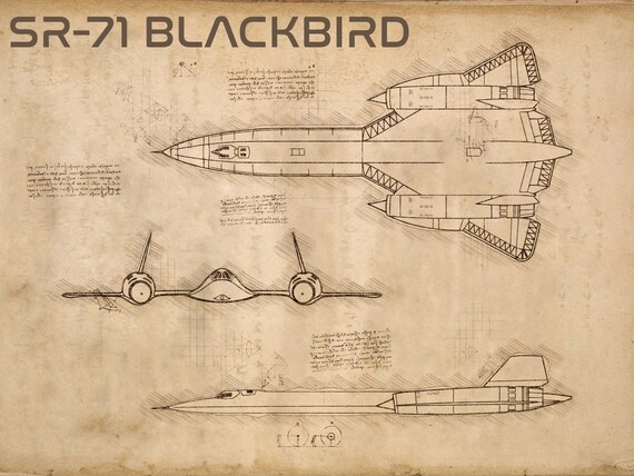 SR-71 Blackbird Airplane Sketch | Etsy