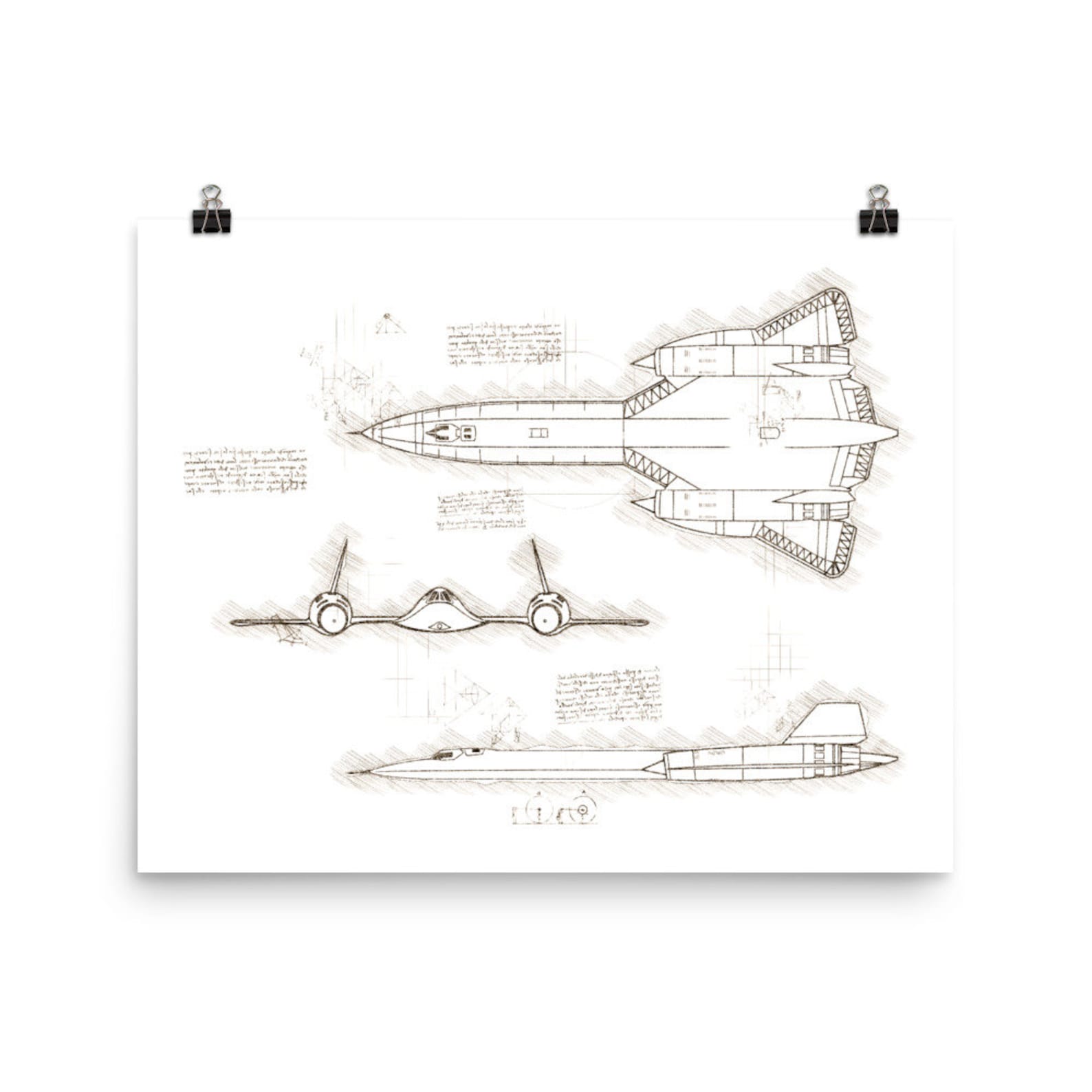 SR-71 Blackbird Airplane Sketch | Etsy