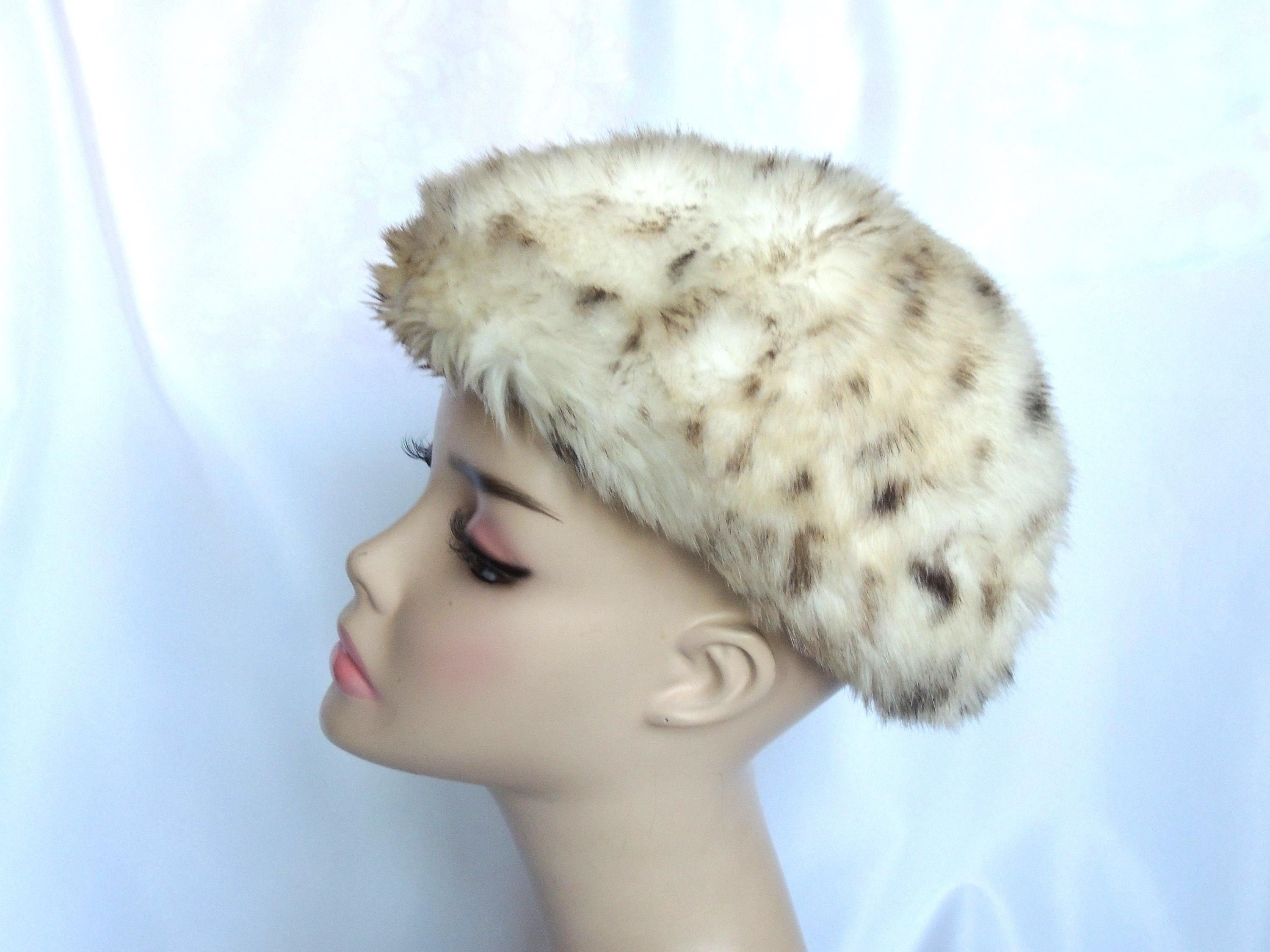 White W/black faux fur Cossack hat 1970s Russia Vintage Black Fur Russian Hat, Cossack Style, 1970s - Etsy main image 3
