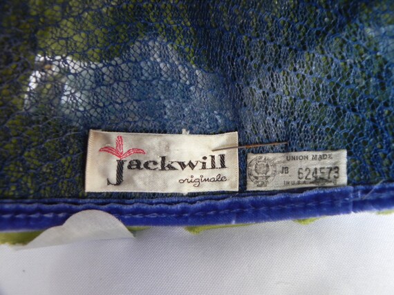 Vintage Jackwill Originals Blue Floral Hat Dress … - image 7