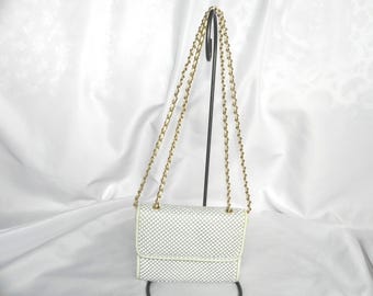 Vintage Small White Mesh Whiting and Davis Shoulder/Crossbody Bag Purse
