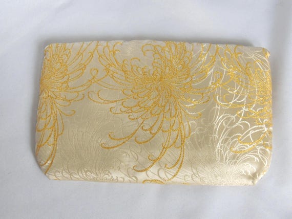 Vintage Coblentz Ivory and Gold Jacquard Fabric Clutch Purse Evening Bag by Coblentz Original View 2