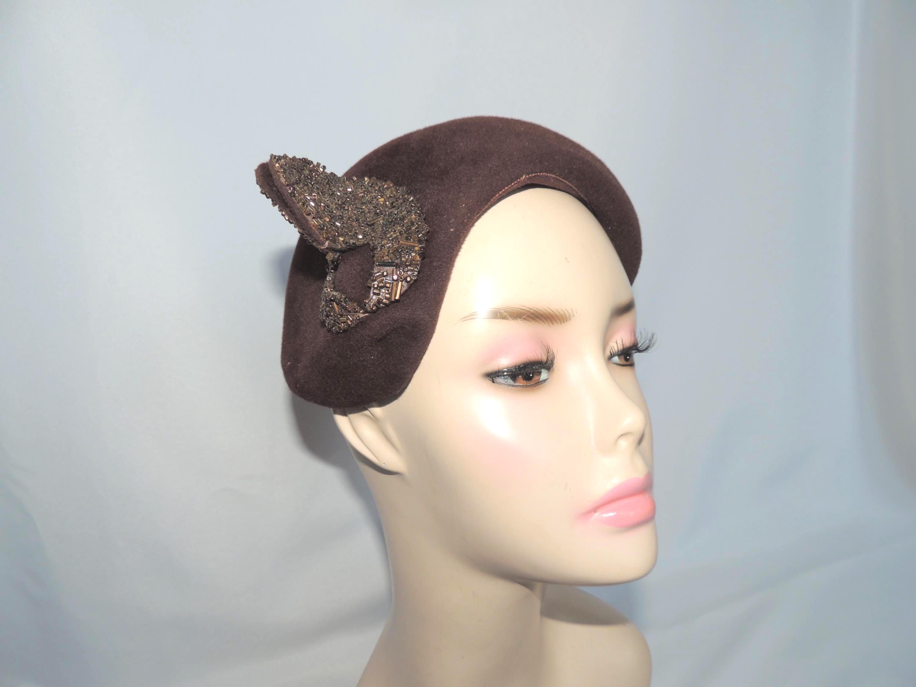 Vintage 1930’s Brown Silk Velvet Rhinestone Flapper Cloche Hat Flapper Cloche Velvet Vintage Hats for Women for sale | eBay main image 2