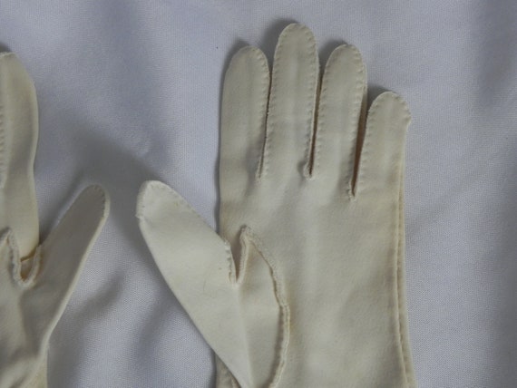 Ivory Off White Long Vintage Dress Gloves Evening… - image 8