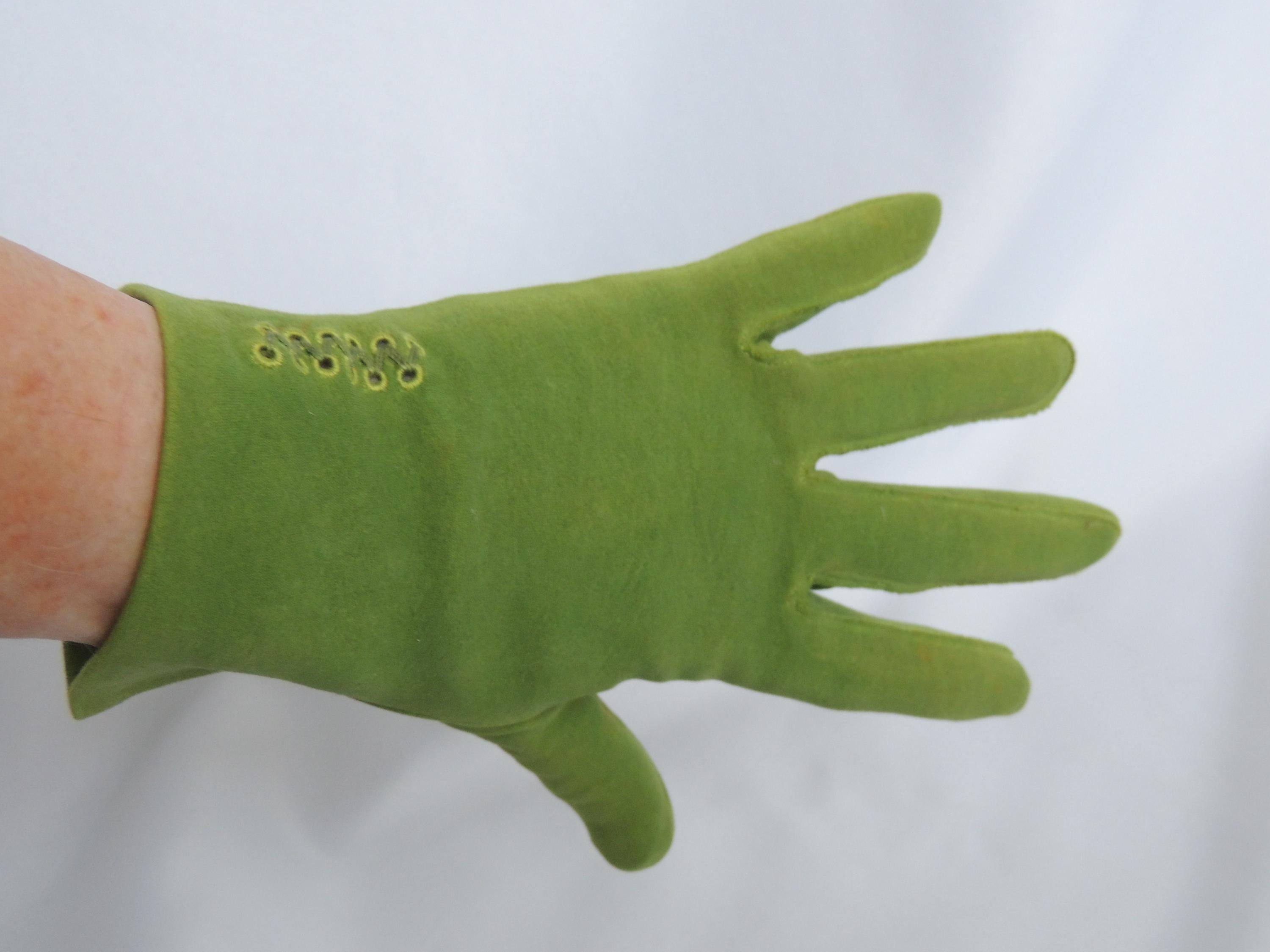 Vintage Green Short Dress Gloves Formal Gloves Evening Vintage Green Short Dress Gloves Formal Gloves Evening