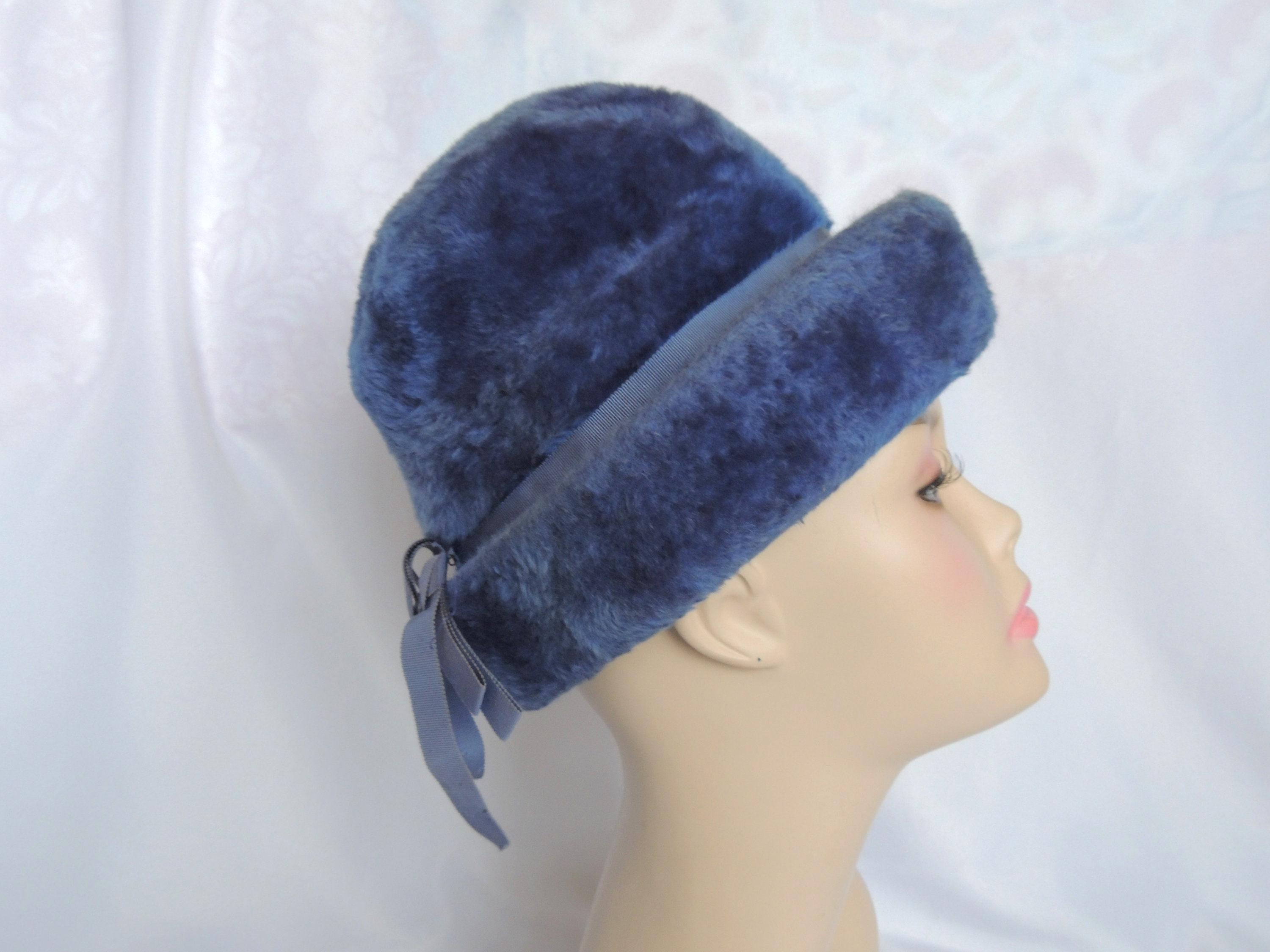 Vintage 60\'s Mr. John\'s Empress (NY/Paris) Royal Blue Long Nap Hat, Made in Ital Mr John of Paris Hat - Etsy main image 3