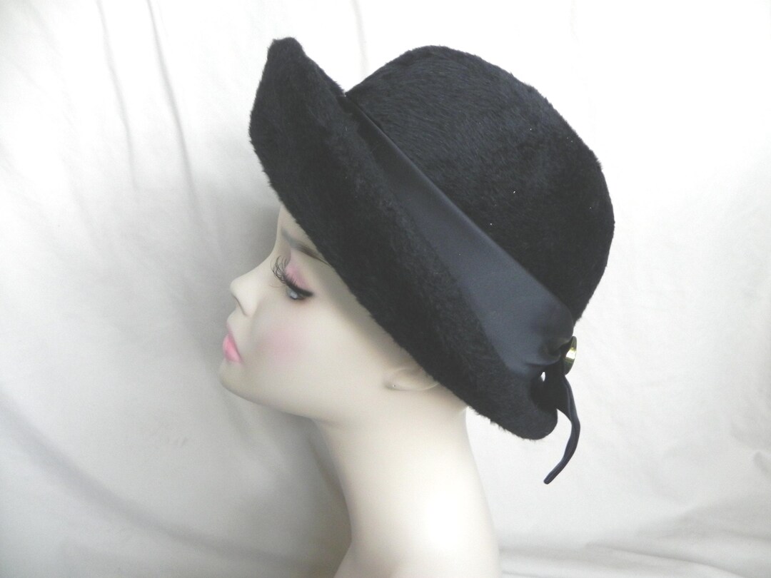 Vintage Carson Pirie Scott Chicago Black Straw Cloche Hat Tulle Netting Bow M Carson Pirie Hat - Etsy main image 2