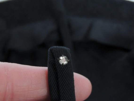 Vintage/Antique Black Boater Style Hat Small Plat… - image 9