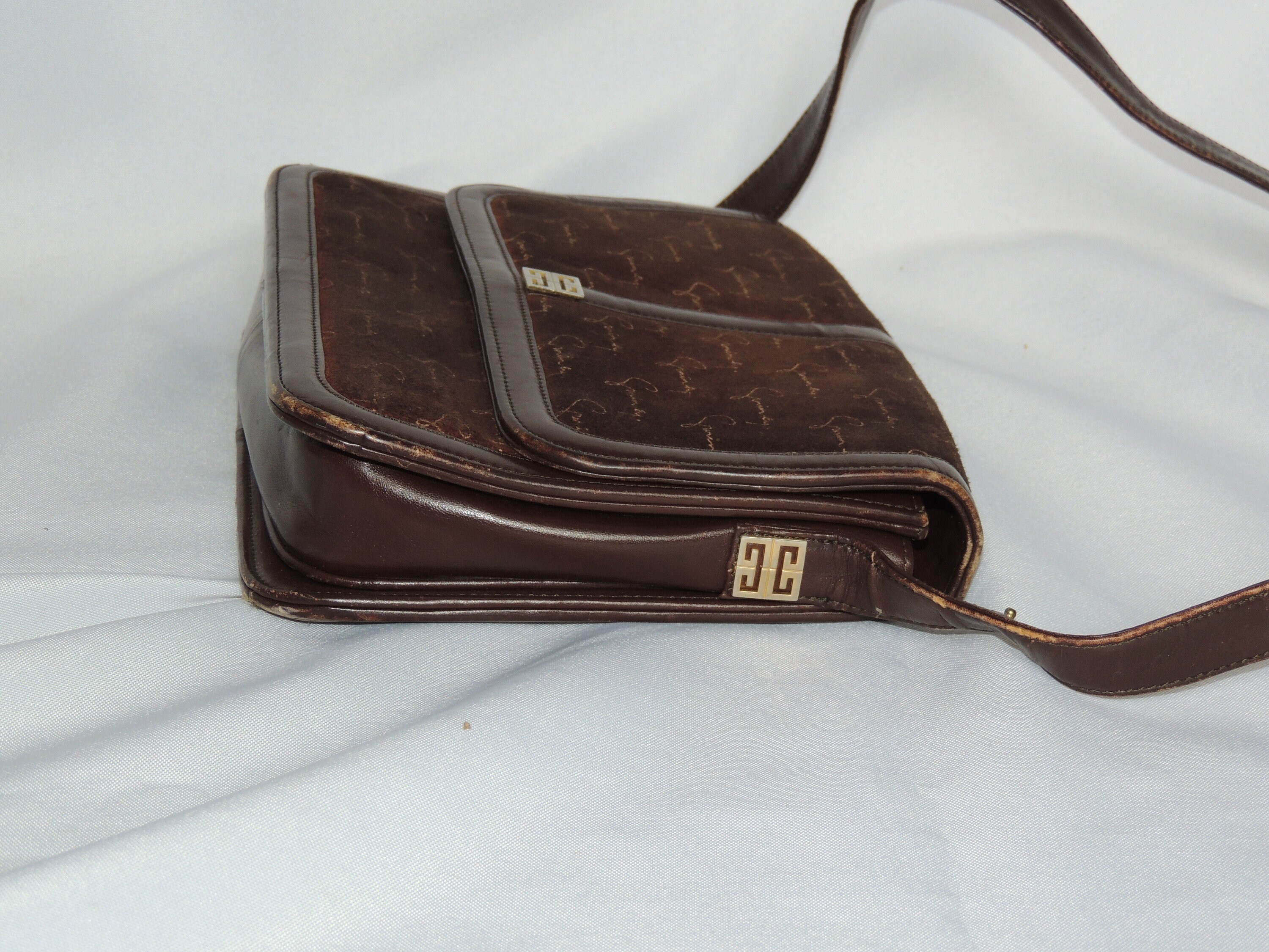 GIVENCHY ヴィンテージ ショルダー バッグ スエード レザー ブラウン Vintage Givenchy 1970's Brown Leather and Suede Shoulder Bag Purse