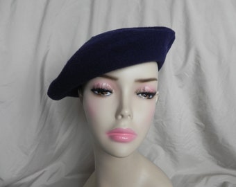 Marineblaue Wolle Chic Vintage Kangol Mütze