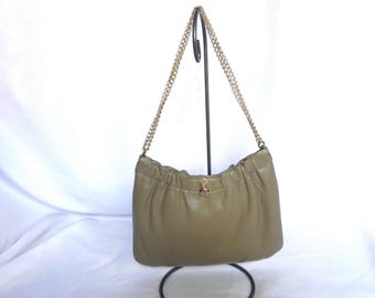 Beige/Tan Leather Shoulder Bag Purse by Ande